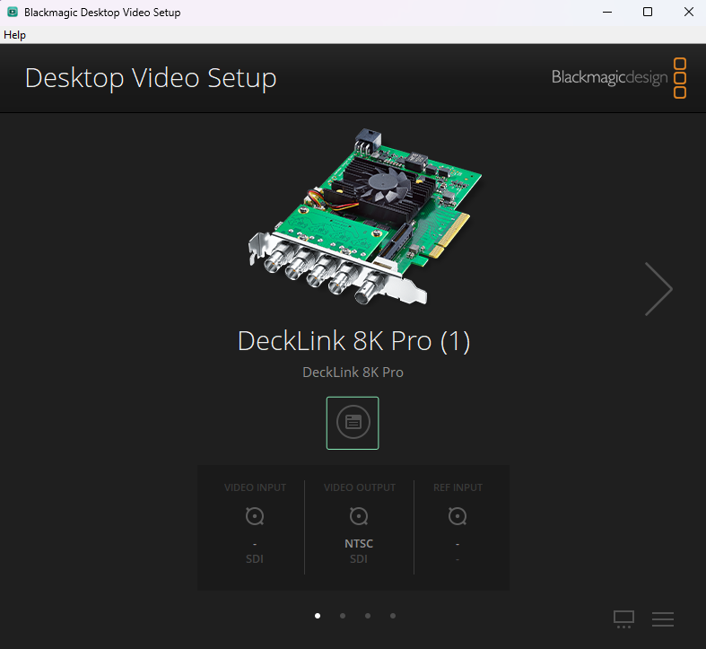 Blackmagic Desktop Video Setup Application